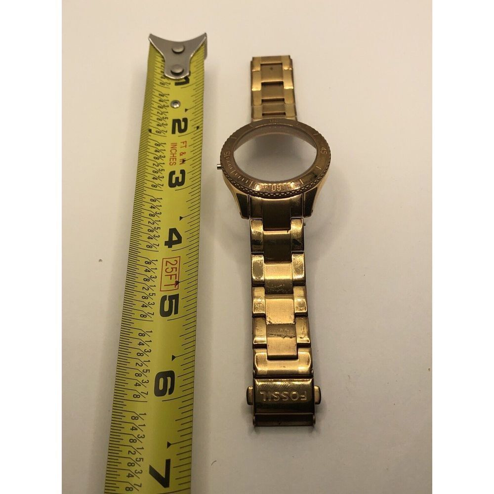 Fossil Watch Parts Band Case W/ Crystal Links White Rose Gold 18mm PY134